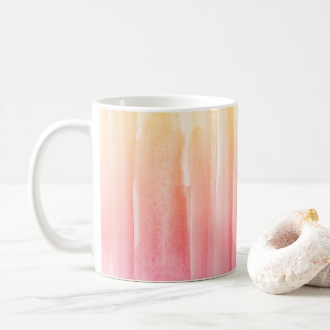 Mug Aquarelle arc-en-ciel Texture peinture Abstraite c (Avec donut)