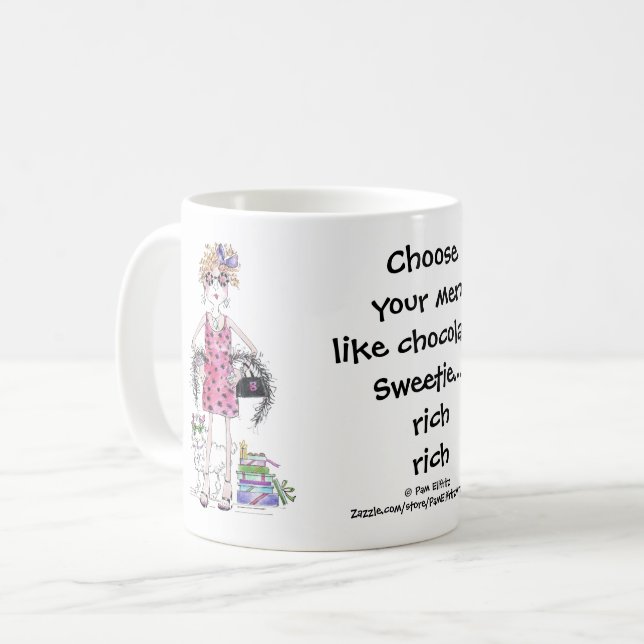 Mug Aquarelle Art femme humoristique dire (Devant gauche)