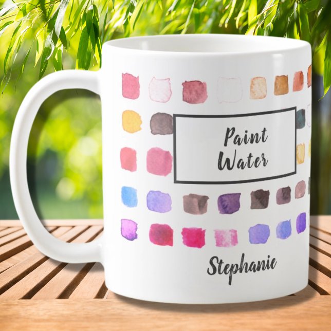 Mug Aquarelle Artiste Nom Peinture Eau colorée (Créateur téléchargé)