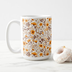 Mug Aquarelle Automne Fleurs D'Automne Et Feuille