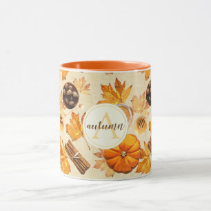 Mug Aquarelle Automne Magie Parfums Vintages Monogramm