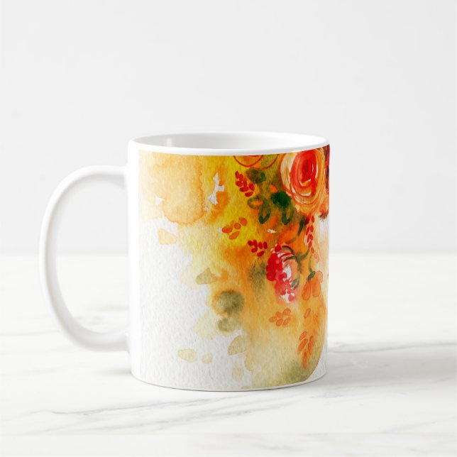 Mug Aquarelle belle femme portant la couronne (Gauche)