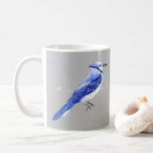 Mug Aquarelle bleu Jay marine profonde bleu saturé