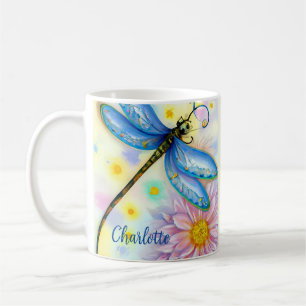 Mug Aquarelle Bleue libellule, Personnaliser