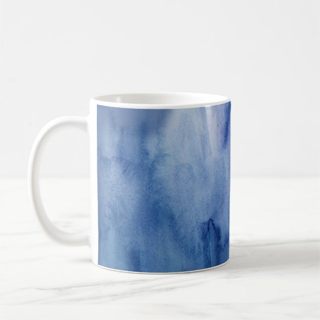 Mug Aquarelle bleue Texture peinture Abstraite (Gauche)