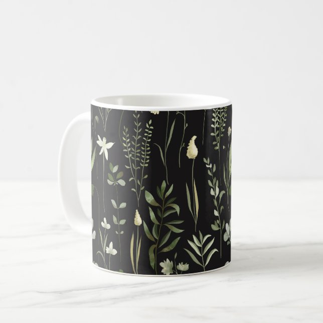 Mug Aquarelle Botanique Motif de verdure (Devant gauche)