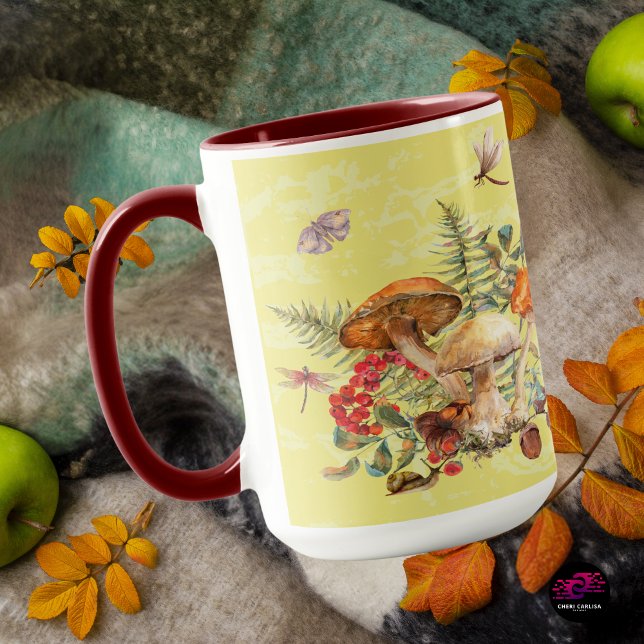 Mug Aquarelle botanique vintage de champignons (Coffee tastes better when the vibe’s right.)