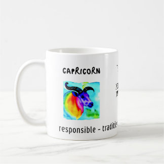 Mug aquarelle Capricorne zodiaque et caractéristiques