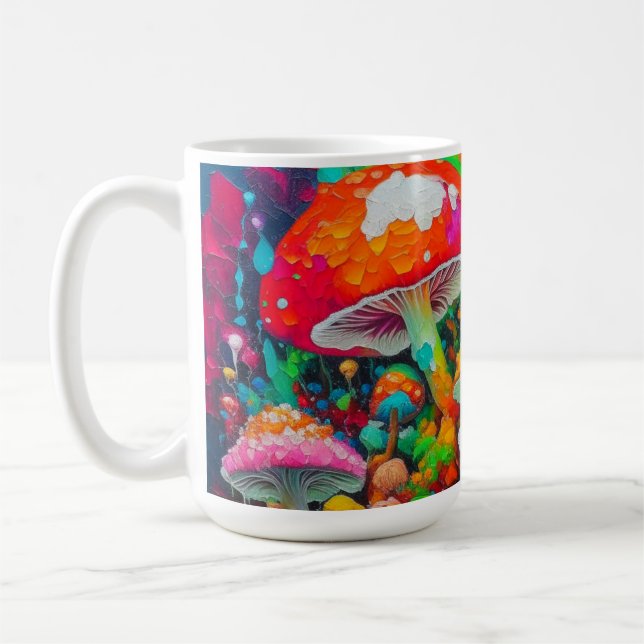 Mug Aquarelle Champignons Abstraits (Gauche)