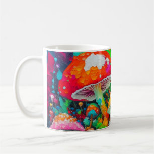Mug Aquarelle Champignons Abstraits