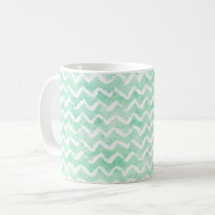 Mug Aquarelle Chic Mint Chevron Stripes
