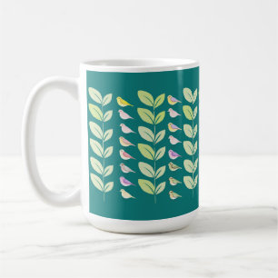 Mug Aquarelle Chickadees & Feuilles