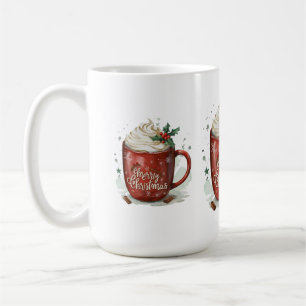 Mug Aquarelle Chocolat chaud avec Noël hiverné