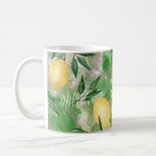 Mug Aquarelle citrons fruits agrumes nature jaune frai