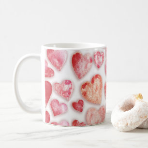 Mug Aquarelle Coeurs roses