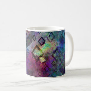 Mug Aquarelle colorée abstraite avec diamants