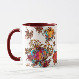 Mug Aquarelle colorée Automne Citrouilles Thanksgiving