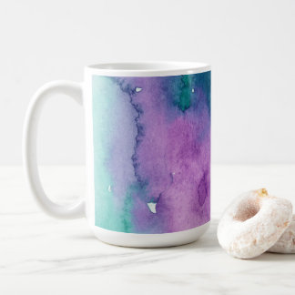 Mug Aquarelle cool Bleu, Vert, Violet
