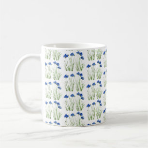 Mug Aquarelle Cornouailles Fleur sauvage Bleu Floral
