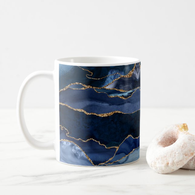 Mug Aquarelle d'aquarelle marine Abstraite (Avec donut)