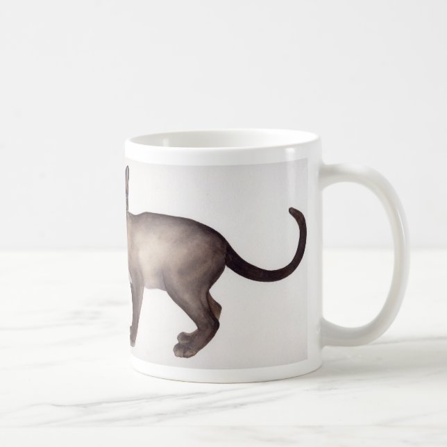 Mug Aquarelle de chat siamois avec le texte (Droite)