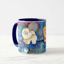 Aquarelle de chien de la LUNE D'ARGENT