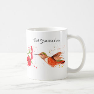 Mug Aquarelle de colibri Jardin floral de grand-mère N