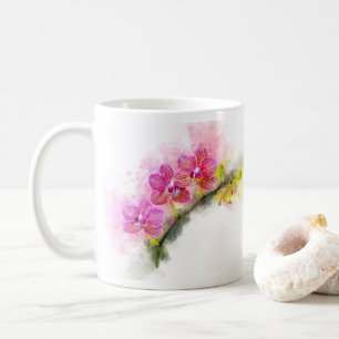 Mug Aquarelle de fleur d'orchidée - rose wb 01