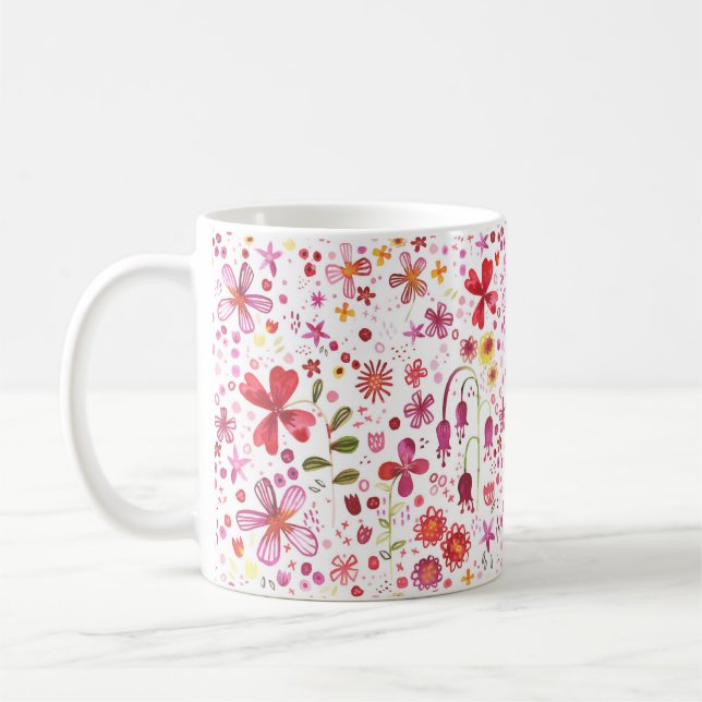 Mug Aquarelle de fleurs sauvages (Gauche)