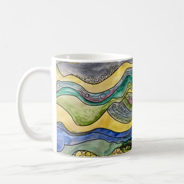 Mug Aquarelle de marais sur la pâte de café (Gauche)