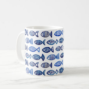 Mug Aquarelle de poisson bleu. Marine. Moderne