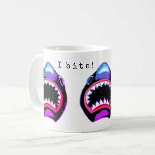 Mug Aquarelle de requin rose violet illustration