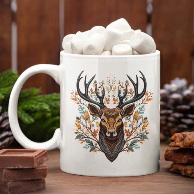 Mug Aquarelle de style bohème renne (Créateur téléchargé)