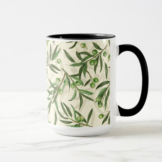 Mug Aquarelle des branches d'olive (Droite)