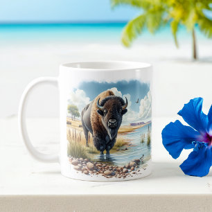 Mug Aquarelle d'été Buffalo américain