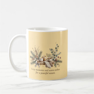 Mug Aquarelle d'hiver cosy Bougies, café et branches