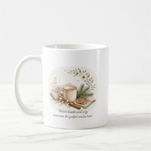 Mug Aquarelle d'hiver Cozy Bougies, Café & Branches