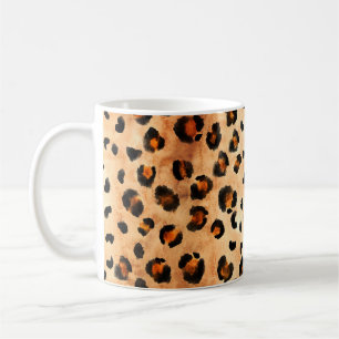 Mug Aquarelle Empreinte de léopard : Texture de fourru
