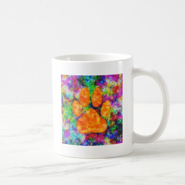 Mug Aquarelle Empreinte de patte de chien (Droite)