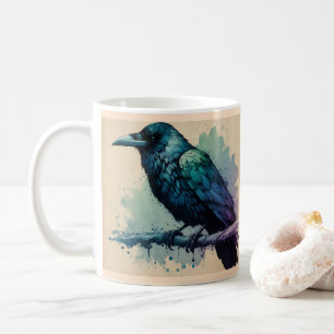 Mug Aquarelle Enchantant Raven Art : Audacieux et myst