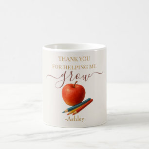 Mug Aquarelle Enseignant Apple - Cadeau Merci