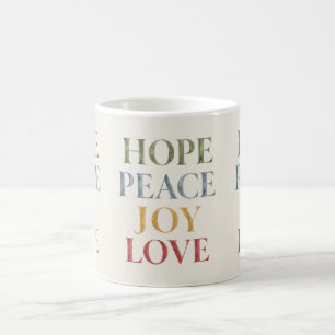 Mug aquarelle Espoir Paix Joie Amour
