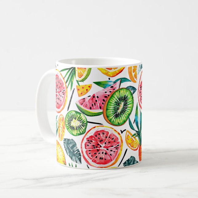 Mug Aquarelle esquissée motif détaillé de Dragon fru (Devant gauche)