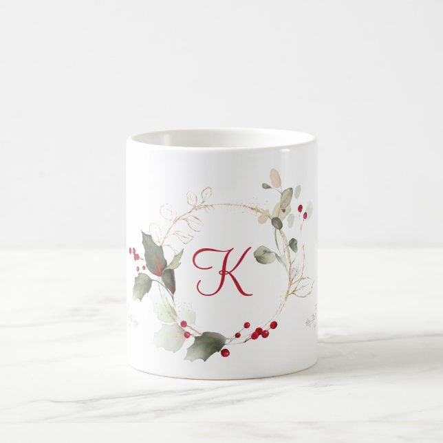 Mug Aquarelle Eucalyptus Holly Berry Parties scintilla (Centre)