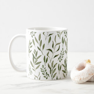 Mug Aquarelle Eucalyptus Motif Feuille  