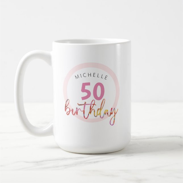 Mug Aquarelle exotique rose d'été (Gauche)