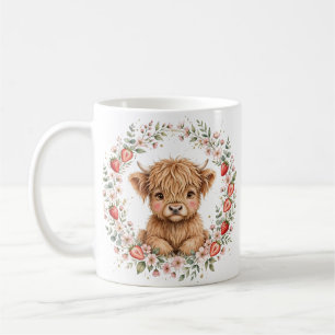 Mug Aquarelle Ferme de Vache Highland aux Fraises Mais