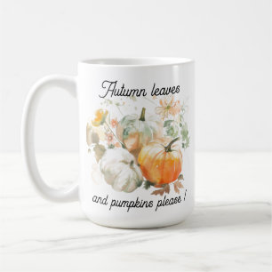Mug Aquarelle Feuilles d'automne et citrouilles s'il v