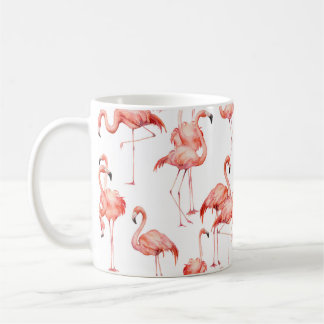 Mug Aquarelle flamingo sans couture motif. Peint à la