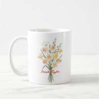 Aquarelle Fleur de Naissance Narcisse Personnalisé